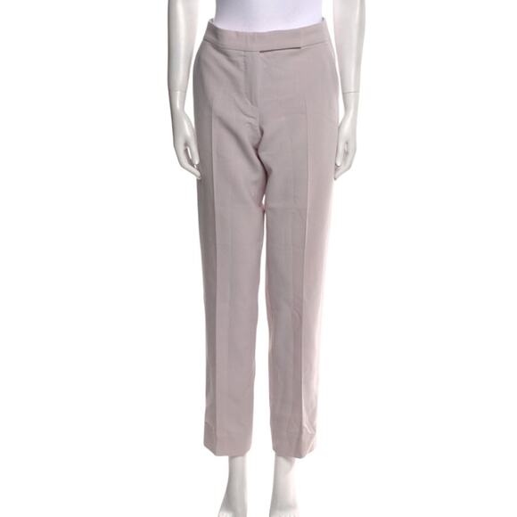 Max Mara Virgin Wool Beige Neutral Straight Leg Slack Work Pants Size Large - Picture 1 of 9
